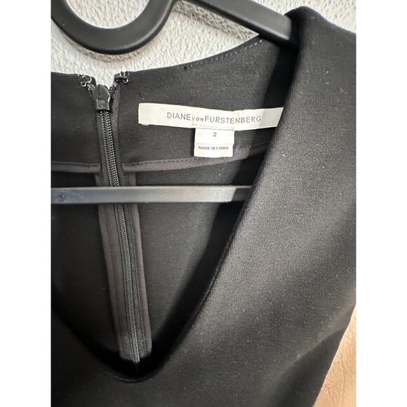 Diane von Furstenberg Black and Tan Leather Mosaic4 Women's Dress Size 2 - Picture 8 of 16